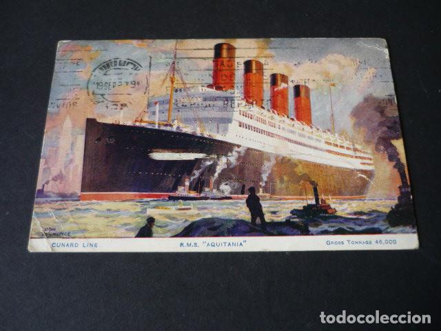Postales: BARCO R.M.S. AQUITANIA POSTAL - Foto 1