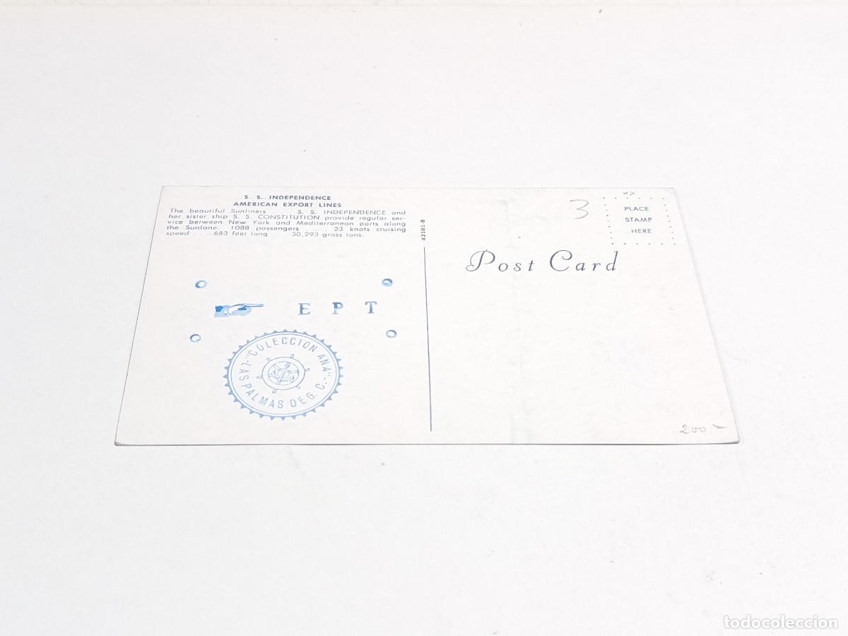 Postales: POSTAL S.S. INDENPENDENCE - AMERICAN EXPORT LINES - Foto 2