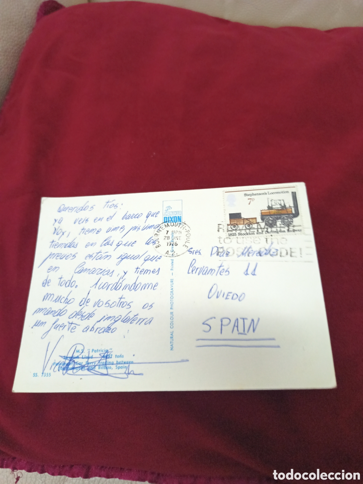 Postales: Antigua postal circulada,M.S. &rdquo;Patricia&rdquo; - Foto 2