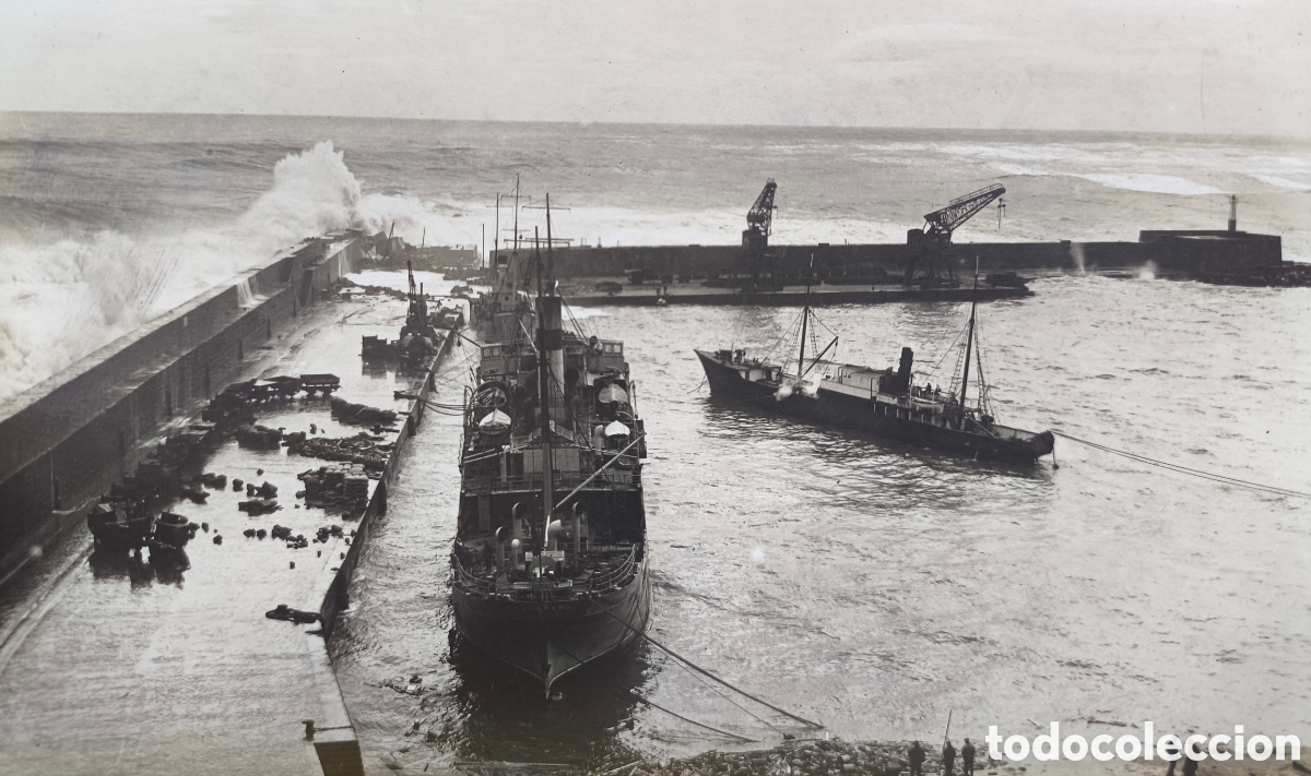 Postales: BUQUE CASTILLA HUNDIMIENTO PUERTO MELILLA POSTAL FOTOGR&Aacute;FICA 1924