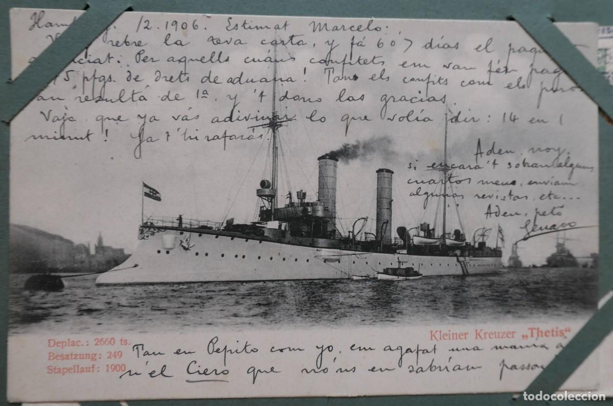 Postales: Postal crucero ligero alem&aacute;n SMS Thetis, perteneciente a la Marina Imperial Alemana 1906