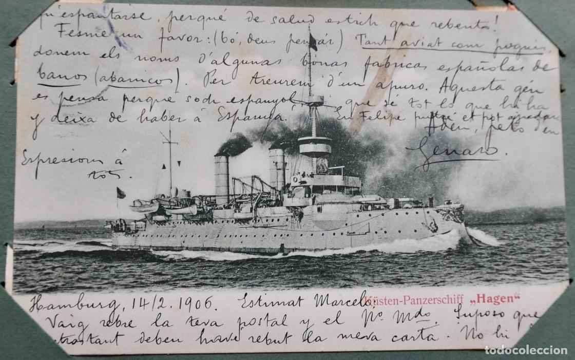 Postales: Postal famosos buque Hagen- Hamburgo 1906