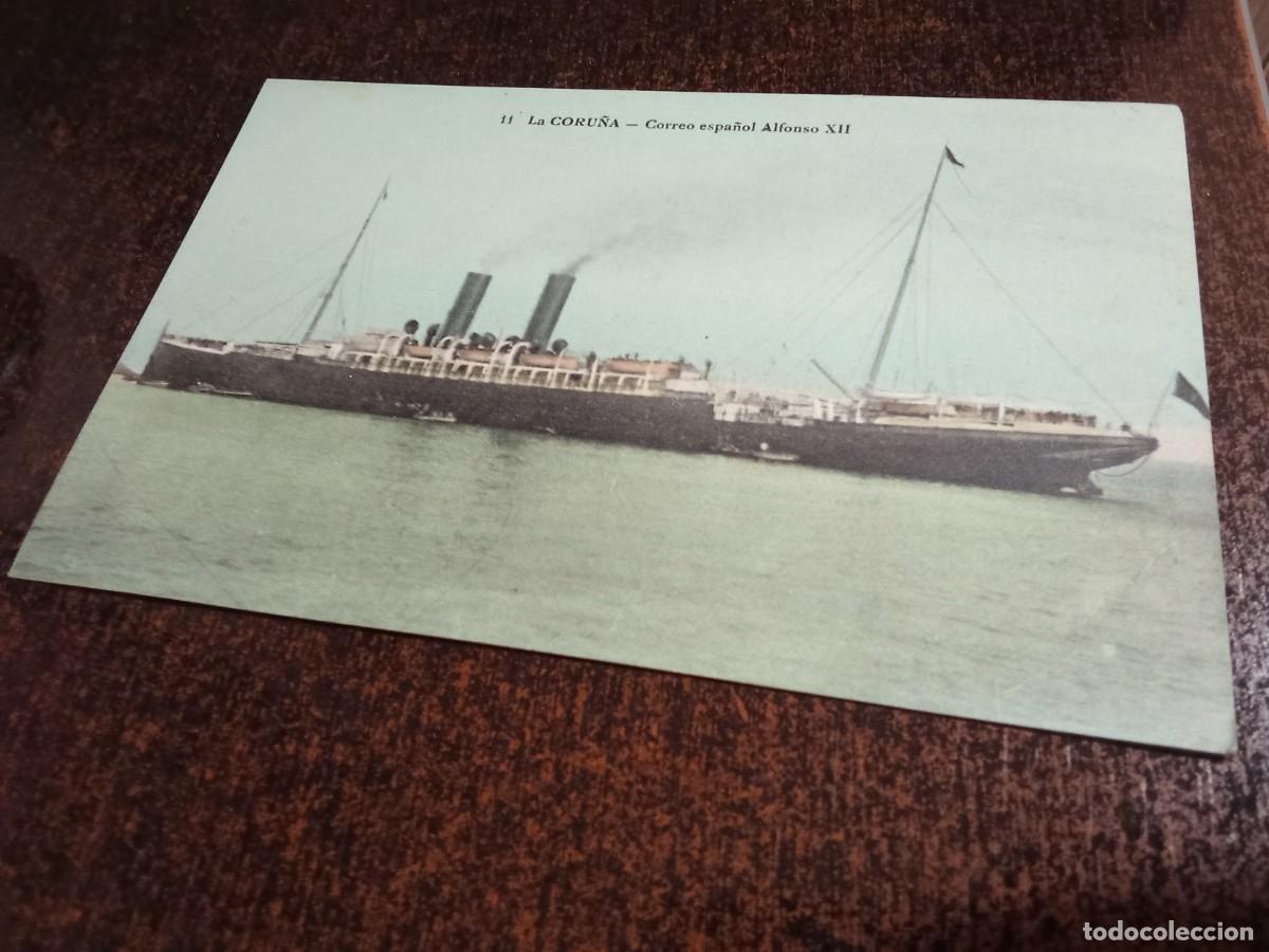 Postales: La Coru&ntilde;a.Correo espa&ntilde;ol Alfonso XII.