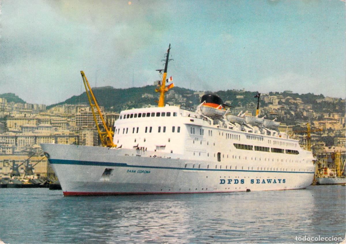 Postales: Postal Barco Ferry M.S. Dana Corona DFDS Seaways G&eacute;nova