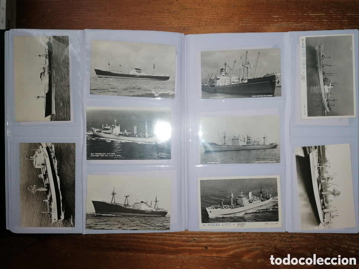 Postales: Gran lote de antiguas tarjetas postales de barcos - Foto 13