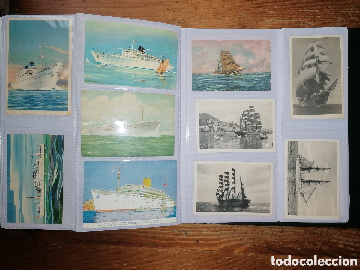 Postales: Gran lote de antiguas tarjetas postales de barcos - Foto 26