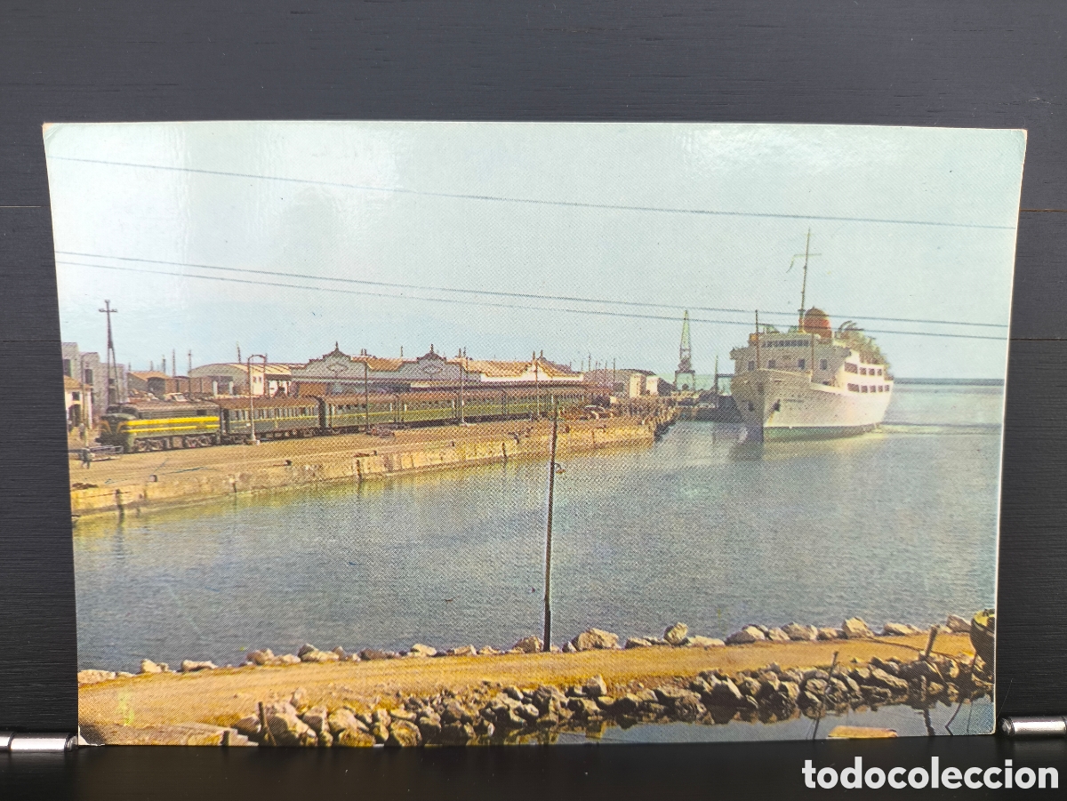 Postales: Postal barco buque transbordador Virgen de &Aacute;frica Transmediterr&aacute;nea Estaci&oacute;n mar&iacute;tima Algeciras 8
