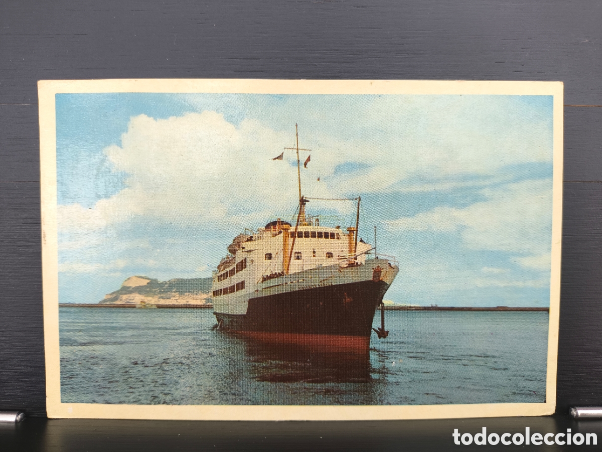 Postales: Postal barco buque transbordador Virgen de &Aacute;frica compa&ntilde;&iacute;a Transmediterr&aacute;nea Algeciras