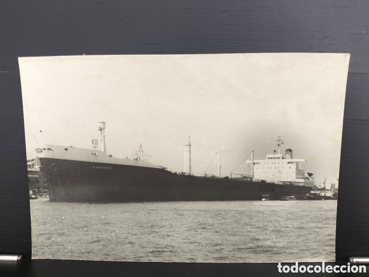 Postales: Antigua fotograf&iacute;a barco buque petrolero B.T. Sardinero puerto Port Said Egipto