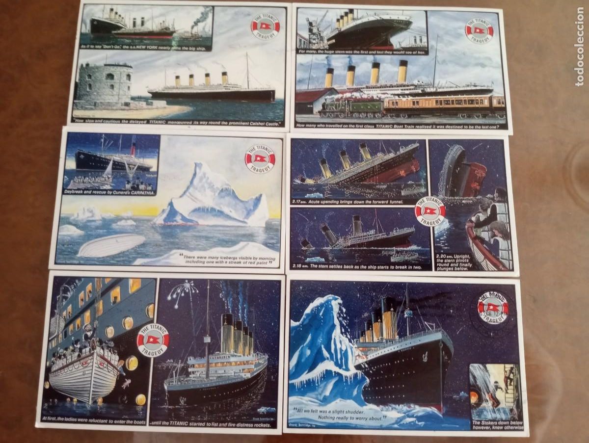 Postales: LA TRAGEDIA DEL TITANIC , SERIE DE 6 POSTALES. CIRCULADAS CIN SELLOS DE MAN