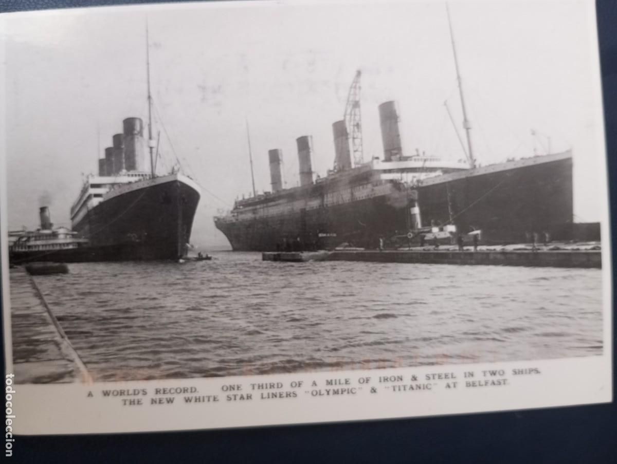 Postales: POSTAL DE LOS BUQUES TITANIC Y OLIMPIC, CIRCULADA - Foto 1