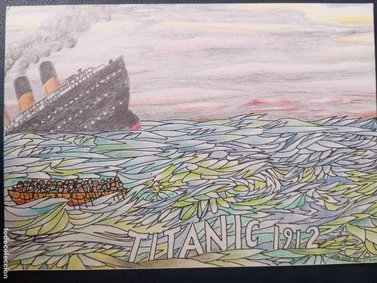 Postales: POSTAL DEL NAUFRAGIO DEL TITANIC PINTADO POR LAS SE HALDENBERG, , CIRCULADA