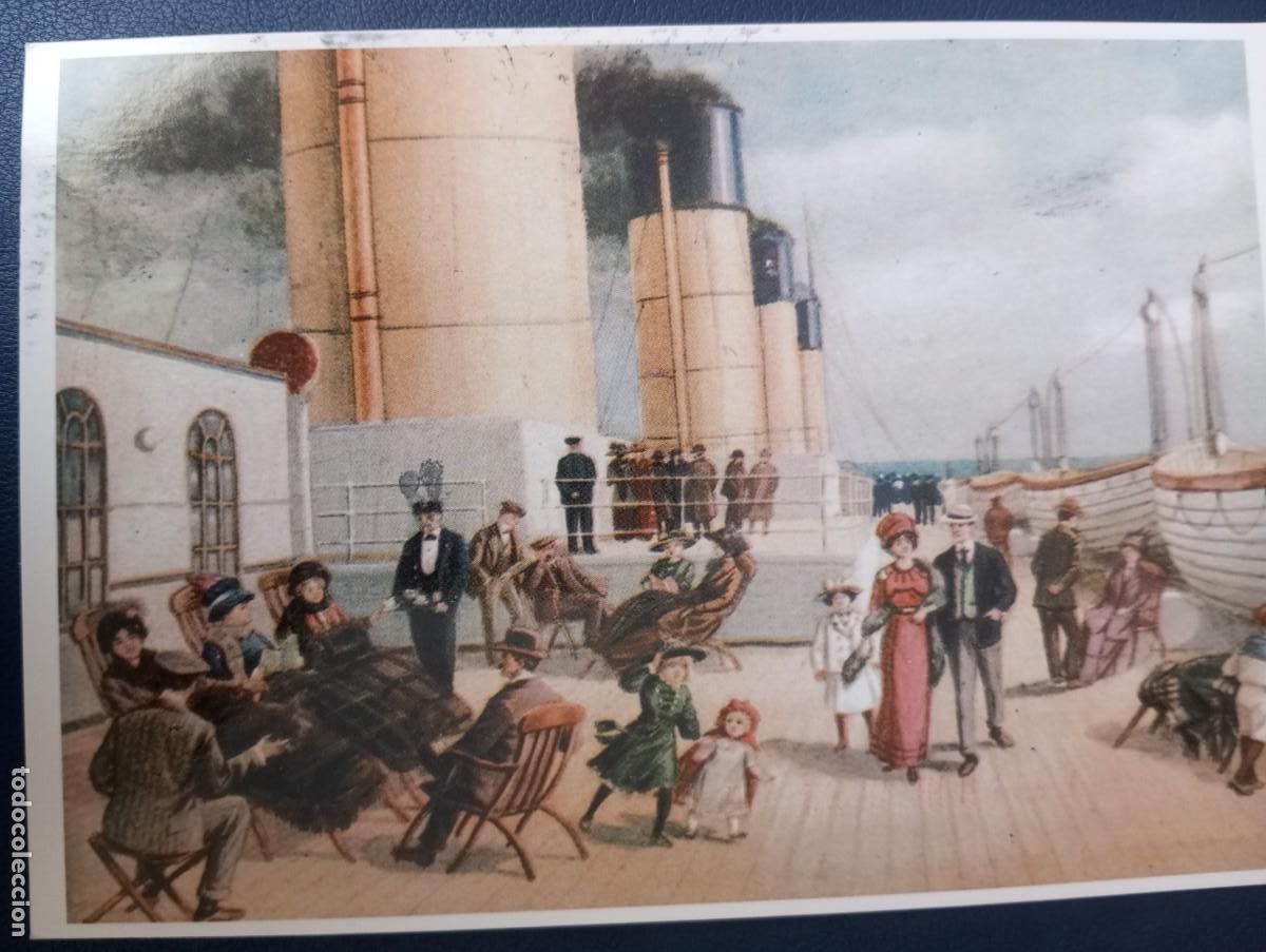 Postales: POSTAL DE LA CUBIERTA DEL TITANIC , CIRCULADA