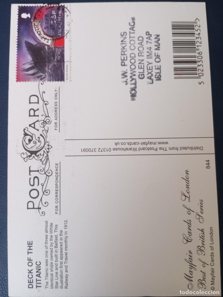 Postales: POSTAL DE LA CUBIERTA DEL TITANIC , CIRCULADA - Foto 2