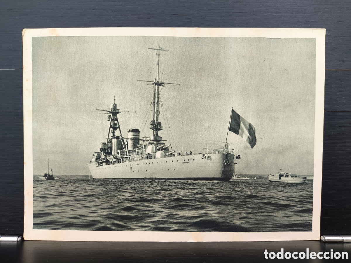 Postales: Antigua postal barco buque crucero Tourville Francia Ed. Heliogravure Lescuyer
