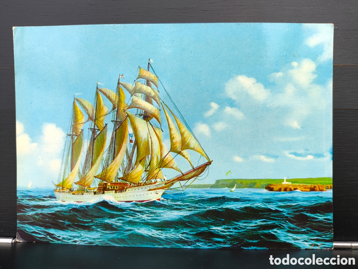Postales: Postal barco buque Escuela Juan Sebasti&aacute;n Elcano Semana Naval Santander Foto Alsar 107