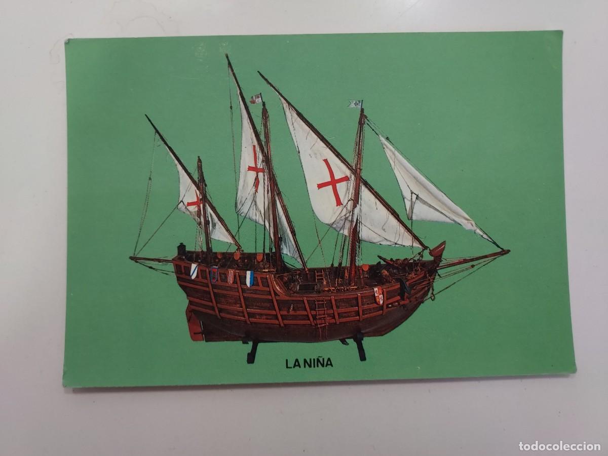 Postales: POSTAL BARCO. MAQUETA CARABELA LA NI&Ntilde;A. MONASTERIO SANTA MARIA RABIDA HUELVA. S/C. 1976