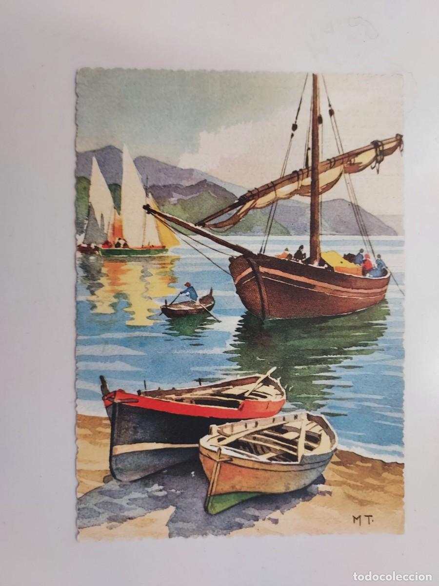 Postales: POSTAL BARCO. ILUSTRADOR MT. REPRESENTA ACUERA DE BARCOS DE PESCA. SIN CIRCULAR. CECAMI