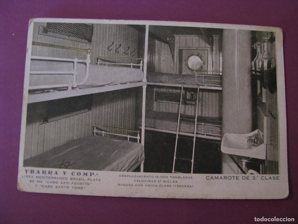 Postales: POSTAL DE IBARRA Y COMP. CAMAROTE DE 3&ordf; CLASE. BUQUE CABO SAN AGUSTIN Y SANTO TOME
