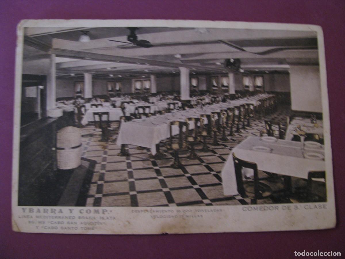 Postales: POSTAL DE IBARRA Y COMP. COMEDOR DE 3&ordf; CLASE. BUQUE CABO SAN AGUSTIN Y SANTO TOME