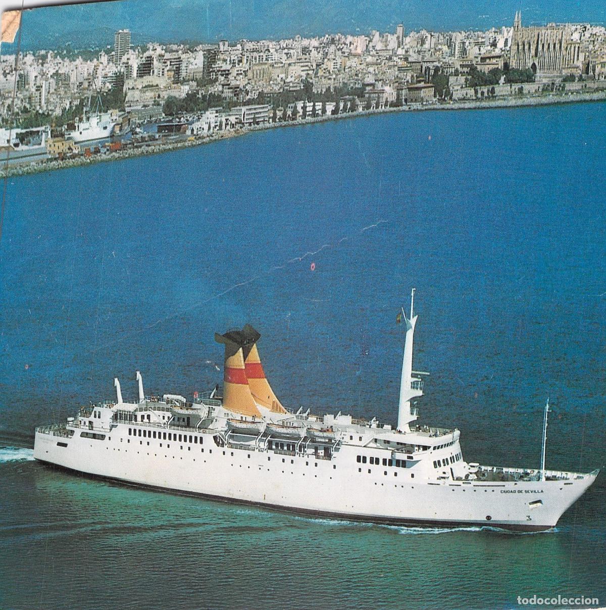 Postales: Postal Buque Ciudad de Sevilla Trasmediterranea en Palma de Mallorca