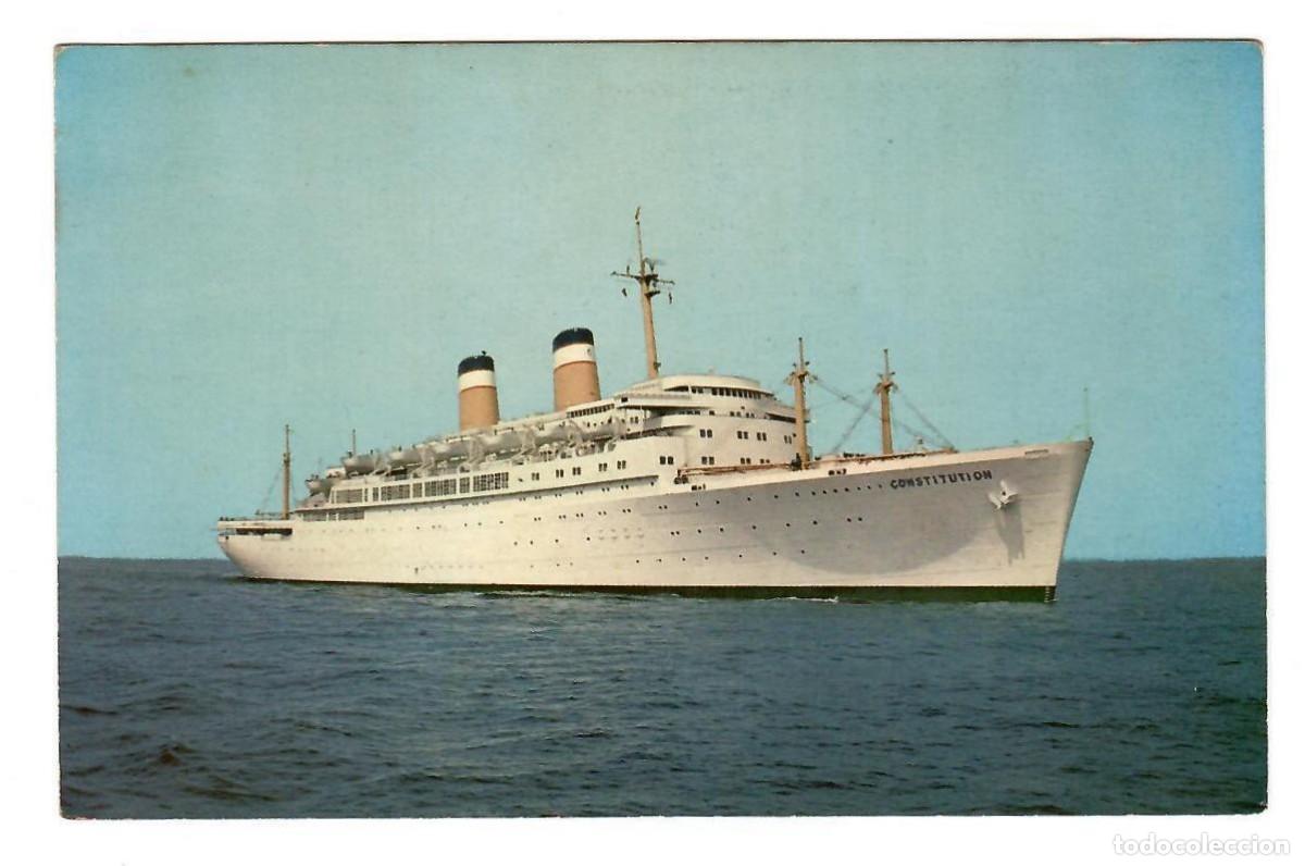 Postales: S. S. CONSTITUTION, de American Export-Isbrandtsen Lines, New York. Nueva, sin escribir.