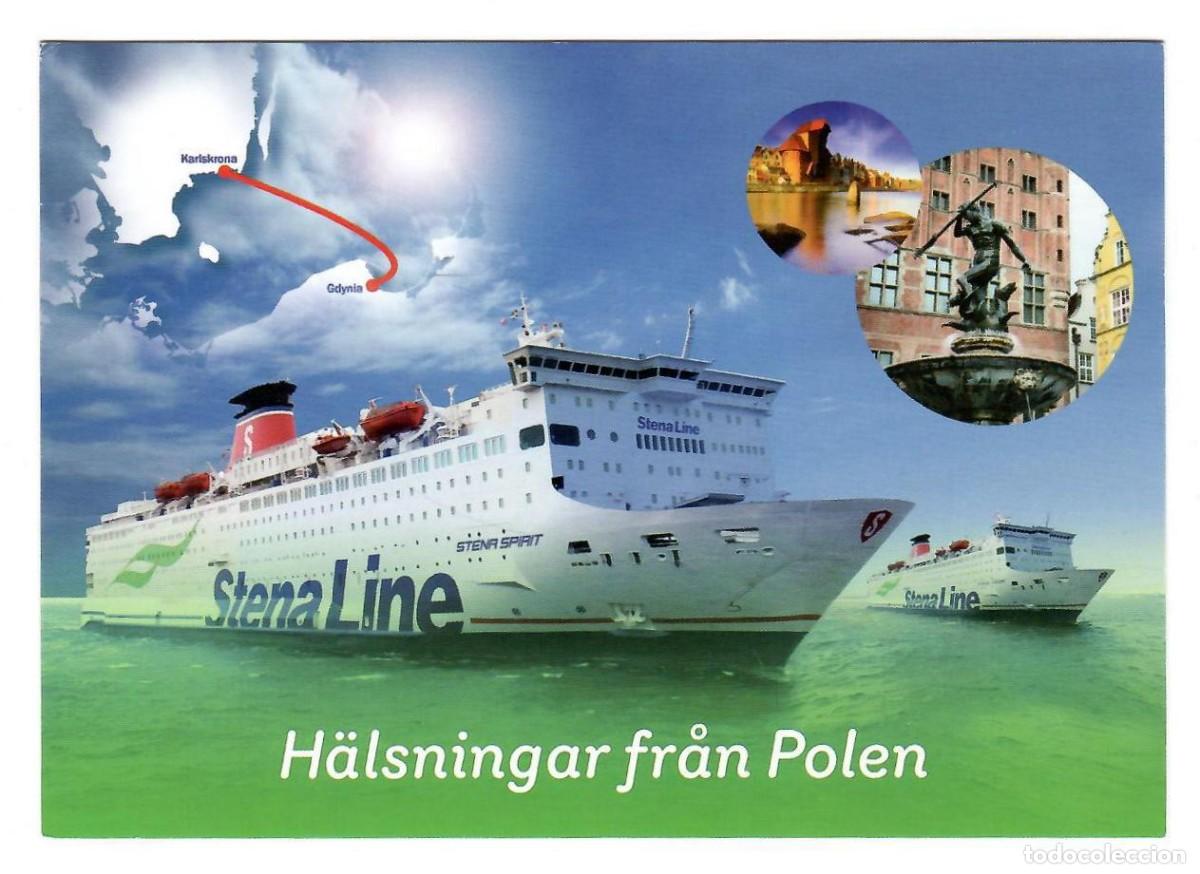 Postales: Ferry STENA SPIRIT, de la ruta entre Karlskrona (Suecia) y Gdynia (Polonia). Ed. Stena Line (nueva).