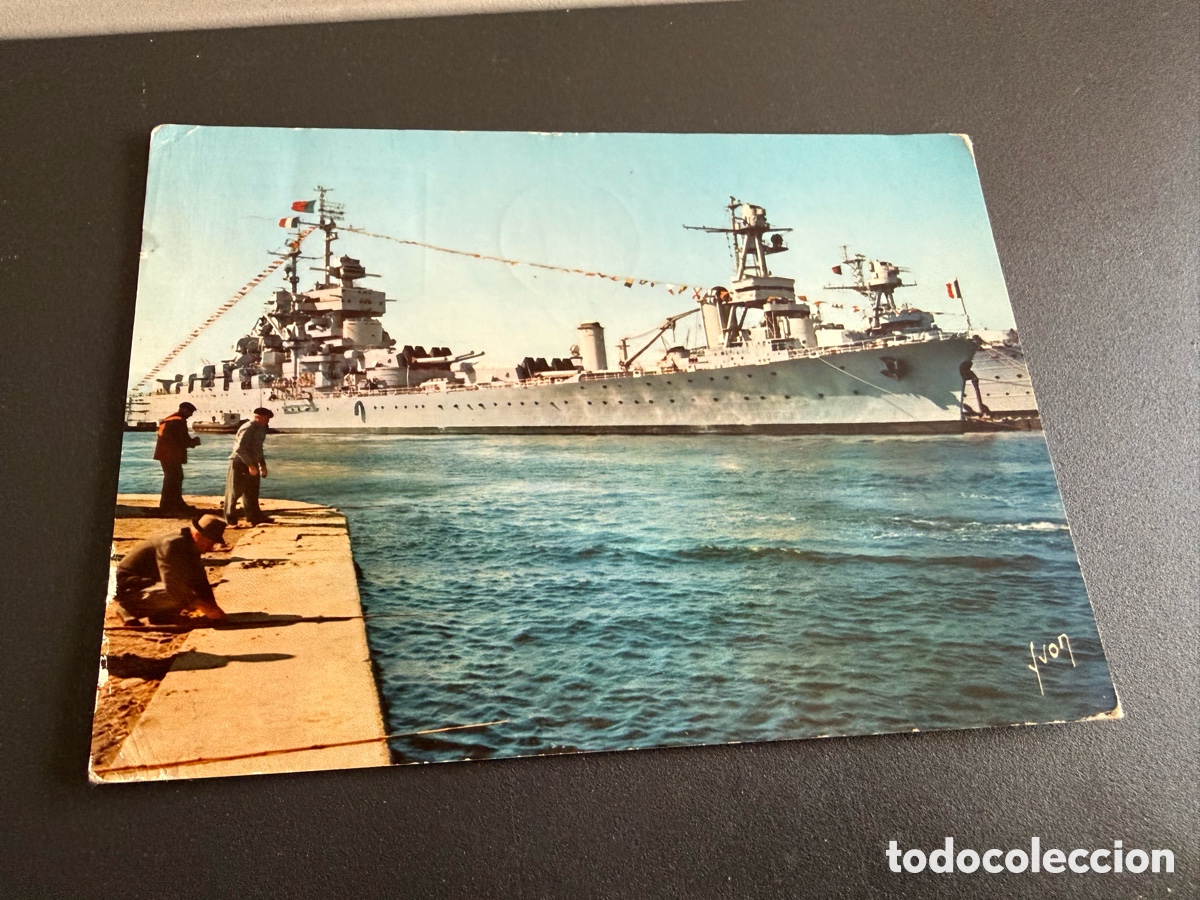 Postales: Postal Francia. ACORAZADO JEAN BART. 1957