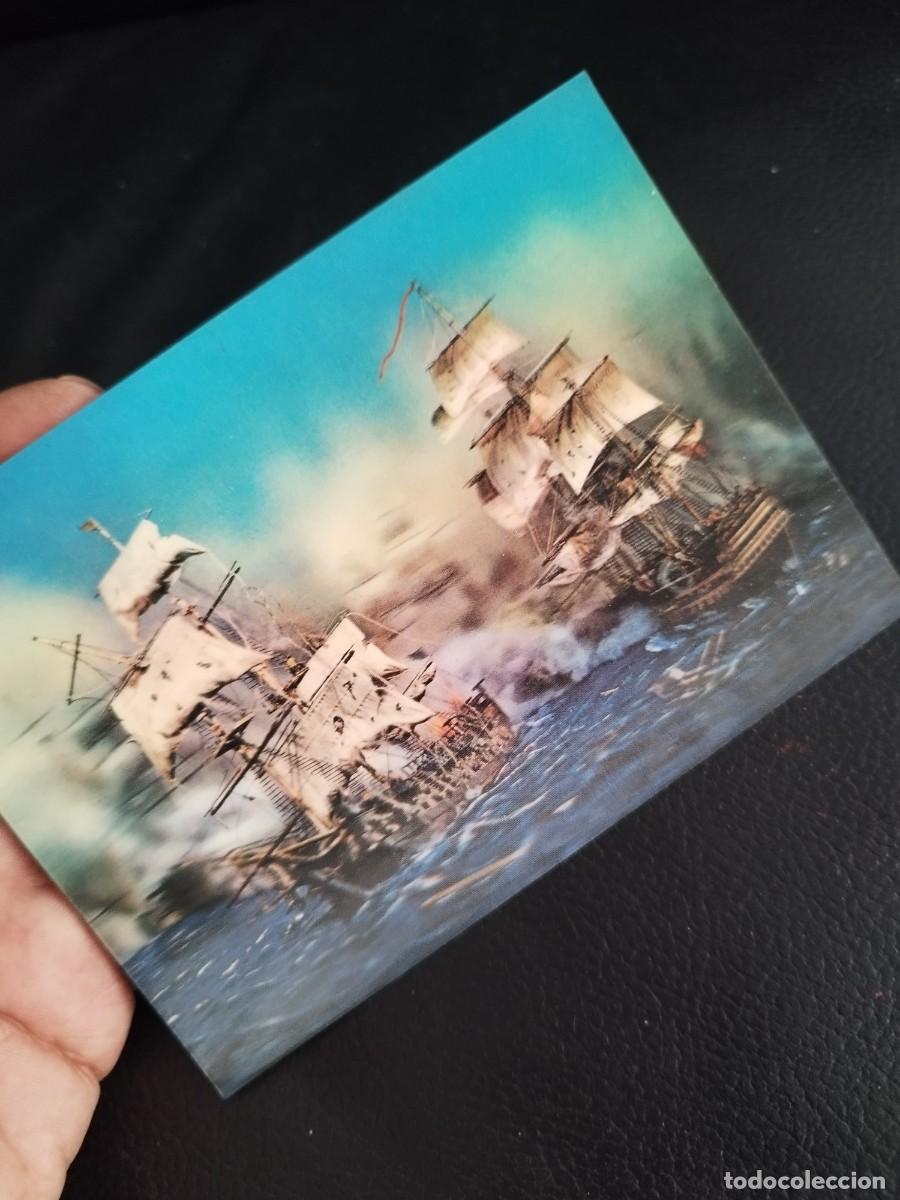 Postales: Dos antiguas tarjetas postales de barcos, calavera. En 3D. Una da&ntilde;ada. - Foto 4