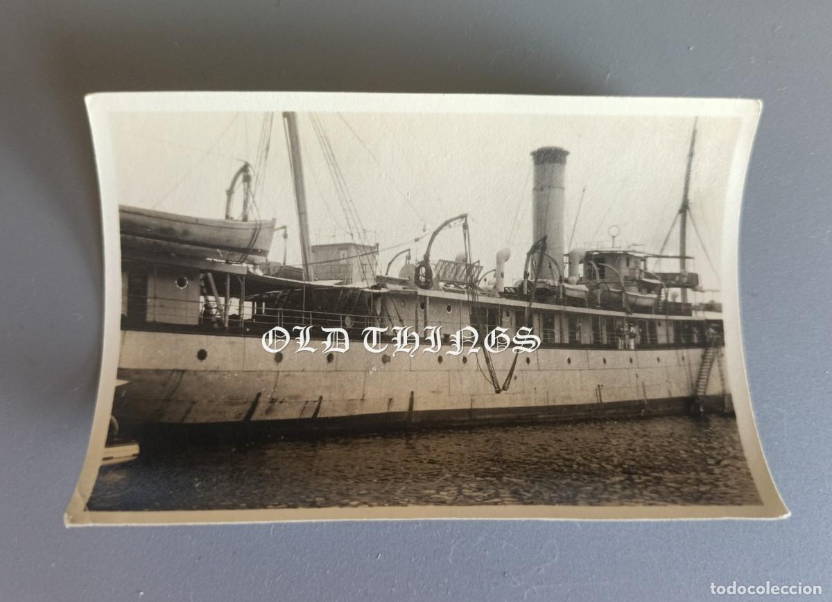 Postales: FOTOGRAFIA DE BARCO EN EL PUERTO DE BARCELONA / MIDE 8,5 X 6 CMS.