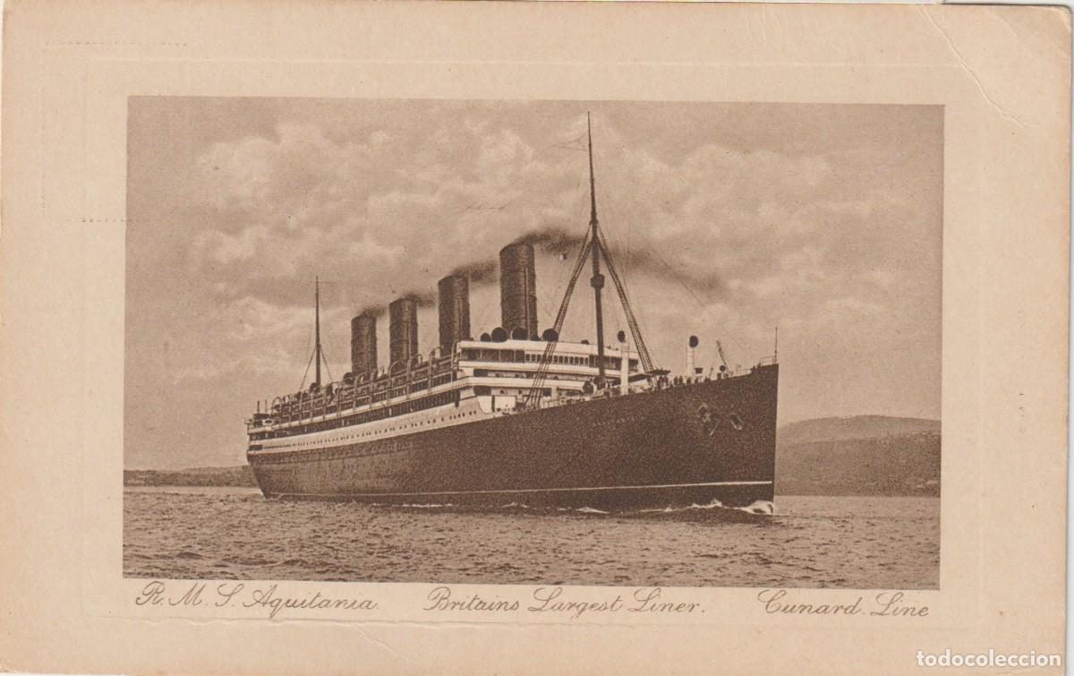 Postales: Buque de pasajeros crucero Aquitania. Cunard.
