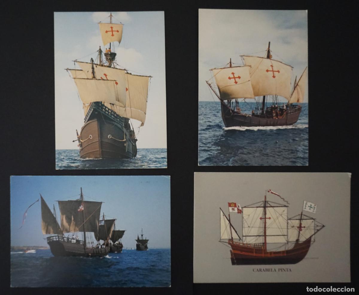 Postales: 4 postales de las carabelas del descubrimiento editadas por la S.E. QUINTO CENTENARIO a&ntilde;o 1990