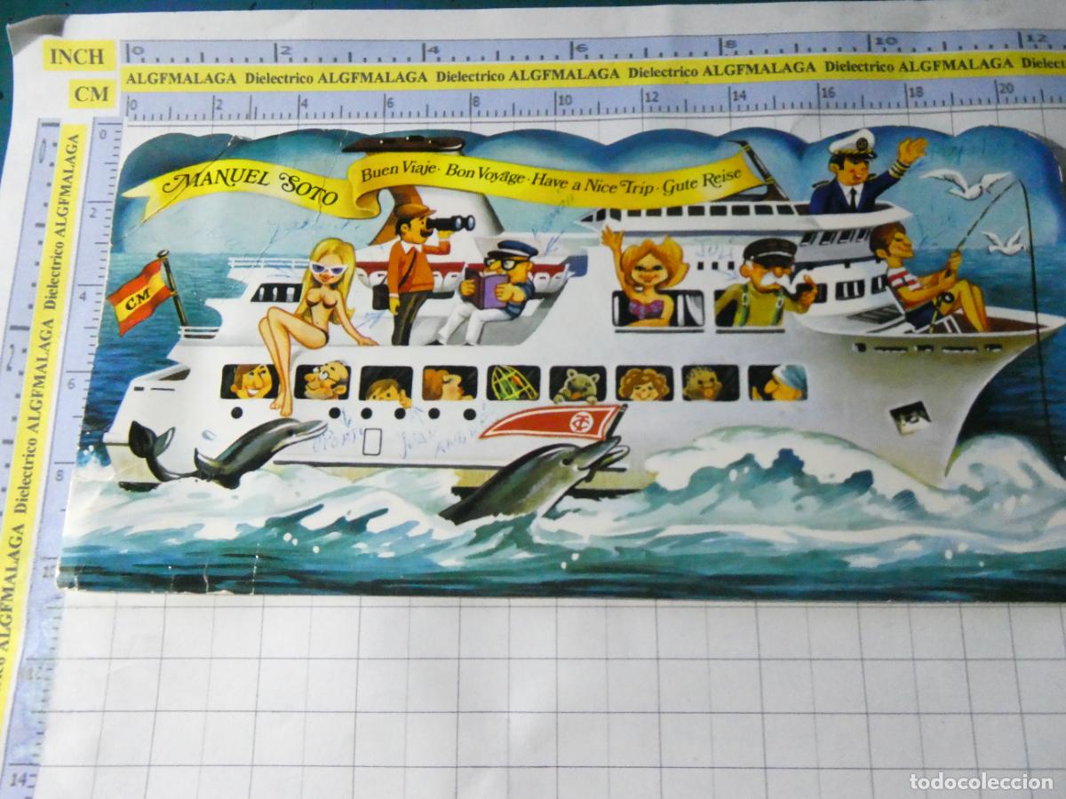 Postales: POSTAL DE BARCOS NAVIERAS. A&Ntilde;O 1976. COMPA&Ntilde;&Iacute;A TRASMEDITERRANEA BUQUE MANUEL SOTO. 0