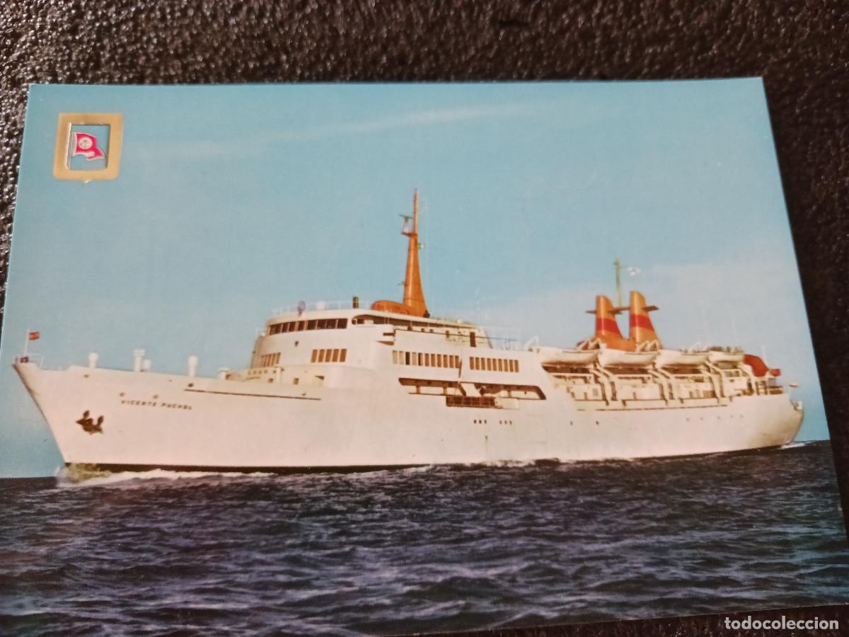 Postales: VICENTE PUCHOL, ANTONIO L&Aacute;ZARO. TRASMEDITERRANEA, ed. escudo