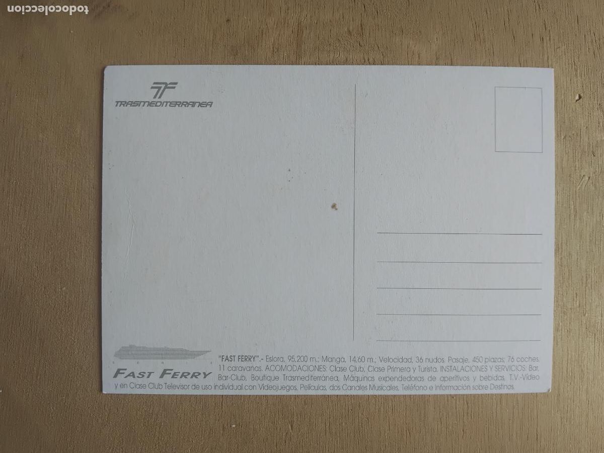 Postales: POSTAL TRANSMEDITERRANEA. FAST FERRY. - Foto 2