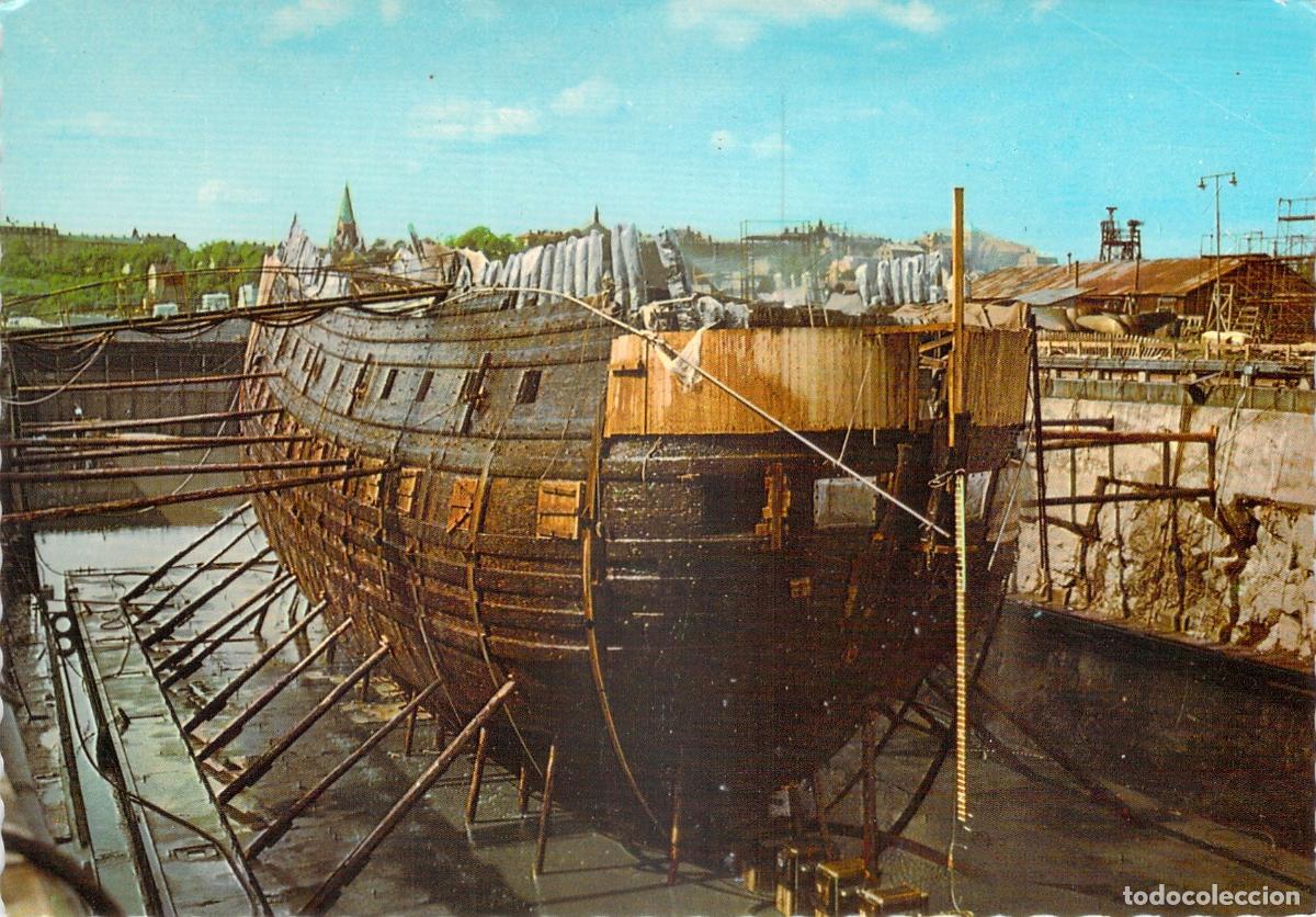 Postales: Postal del buque Vasa en dique seco tras su recuperaci&oacute;n