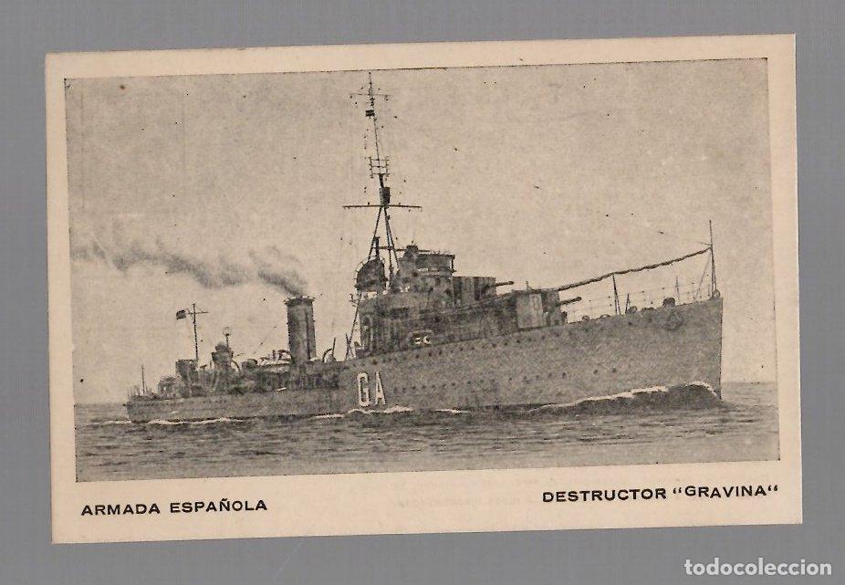 Postales: TARJETA POSTAL ARMADA ESPA&Ntilde;OLA DESTRUCTOR GRAVINA PROPAGANDA MARITIMA SERIE A N&ordm; 11