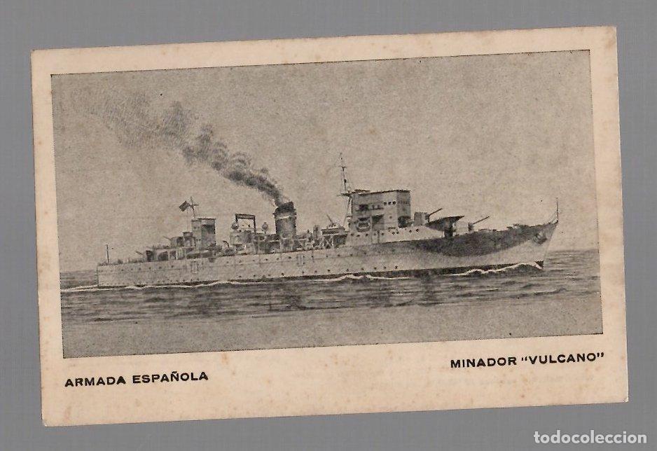 Postales: TARJETA POSTAL ARMADA ESPA&Ntilde;OLA MINADOR VULCANO. PROPAGANDA MARITIMA SERIE A N&ordm; 12
