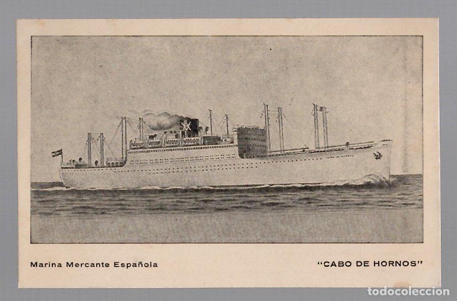 Postales: TARJETA POSTAL MARINA MERCANTE ESPA&Ntilde;OLA CABO DE HORNOS. PROPAGANDA MARITIMA SERIE B N&ordm; 1