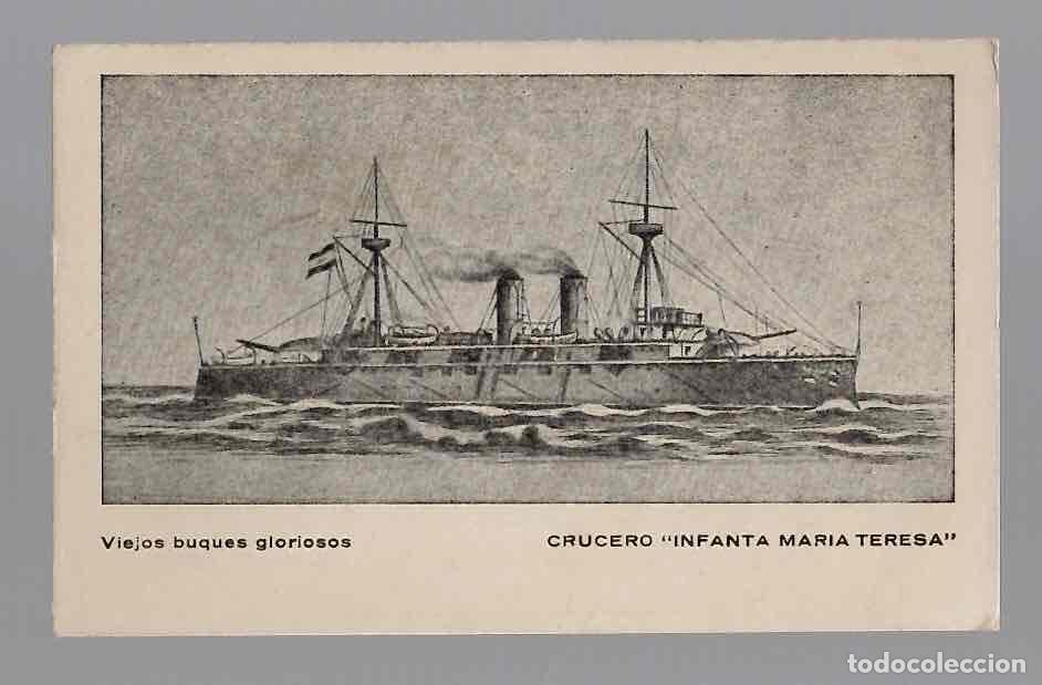 Postales: TARJETA POSTAL VIEJOS BUQUES GLORIOSOS CRUCERO INFANTA MARIA TERESA. EDICIONES FRAGATA