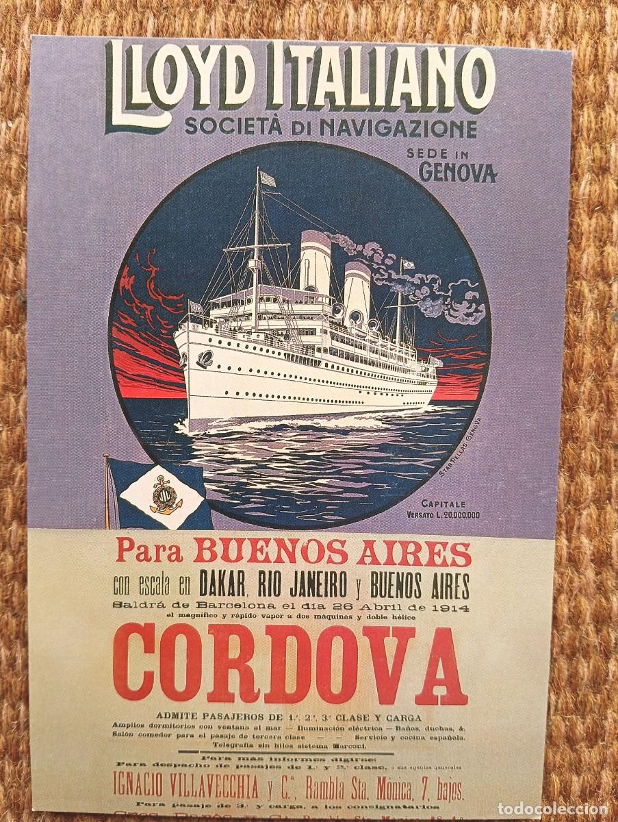 Postales: BARCO - BUQUE - SOCIETA DI NAVIGAZIONE LLOYD ITALIANO PARA BUENOS AIRES