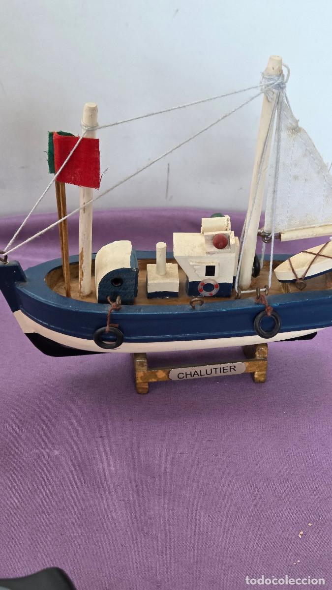 Postales: maqueta de barco de madera de pesca