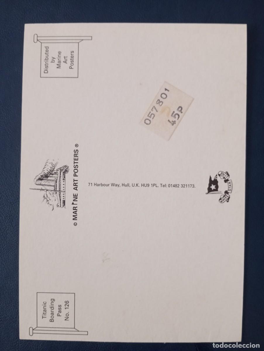 Postales: POSTAL RECORDATORIO DEL HUNDIMIENTO DEL TITANIC - Foto 2