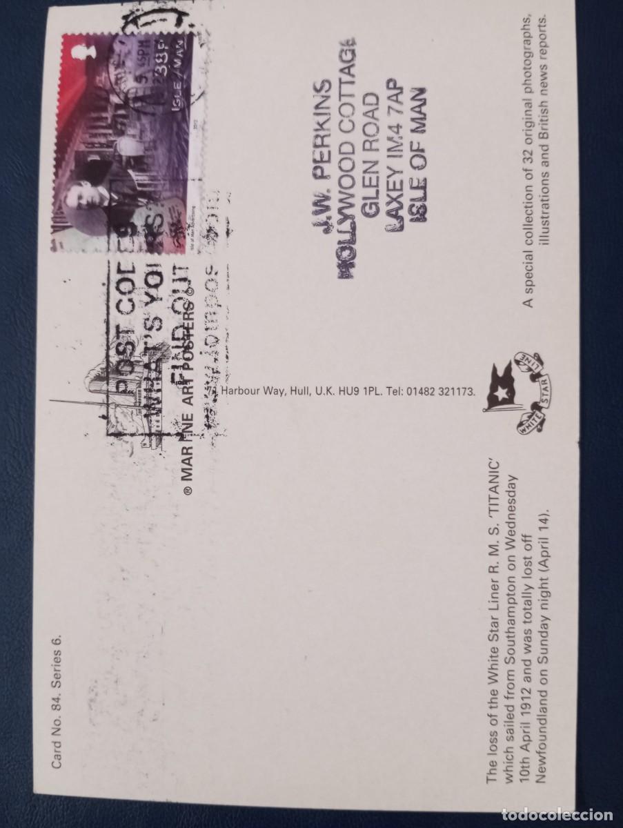Postales: POSTAL RECORDATORIO DEL HUNDIMIENTO DEL TITANIC - Foto 2