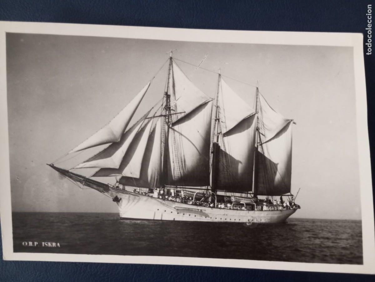 Postales: VELERO ESCUELA POLACO ORP ISKRA. MATASELLOS ESPECIAL DE GDYNIA