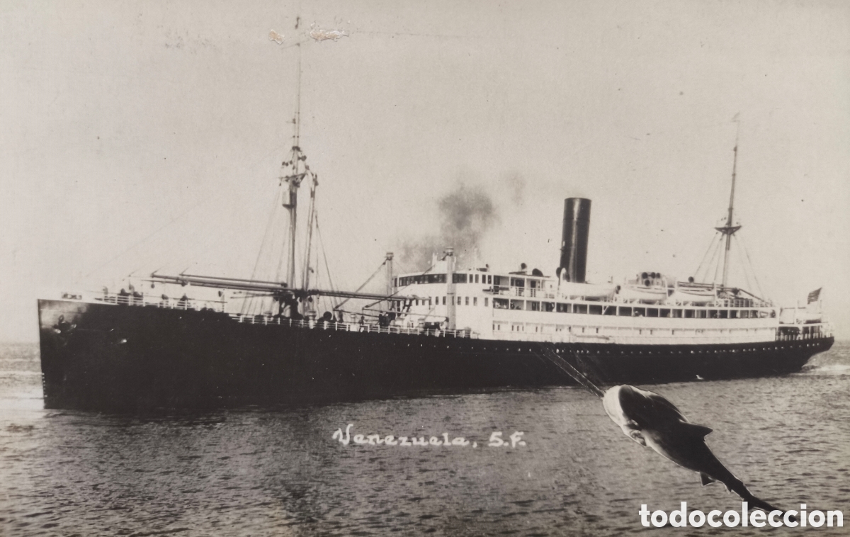 Postales: BARCO BUQUE VAPOR POSTAL FOTOGR&Aacute;FICA TRAYECTO SAN JOS&Eacute; - LOS &Aacute;NGELES 1923