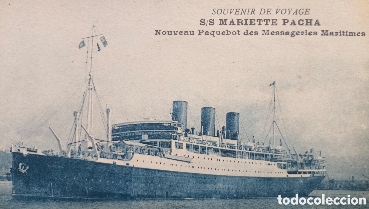Postales: PAQUEBOT MARIETTE PACHA CARTE POSTALE BARCO BUQUE VAPOR POSTAL FOTOTIPIA C. 1930