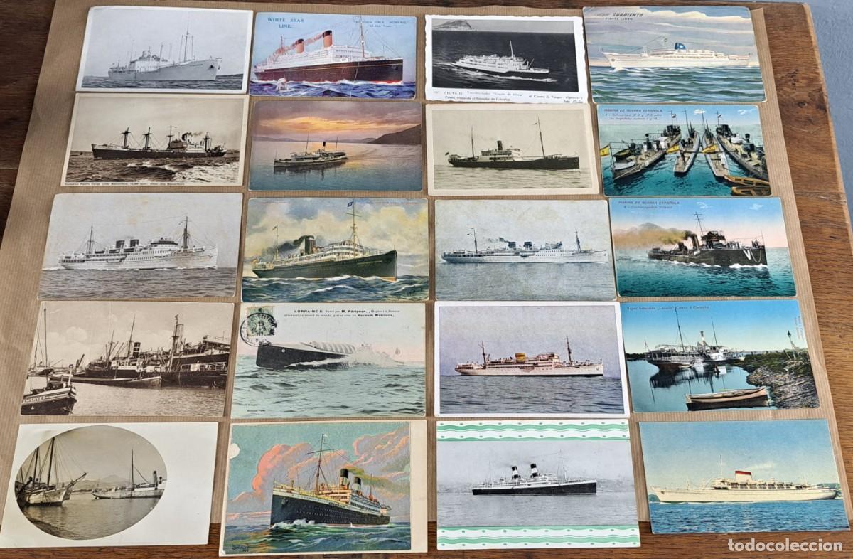 Postales: Lote de 20 postales de barcos y transatl&aacute;nticos