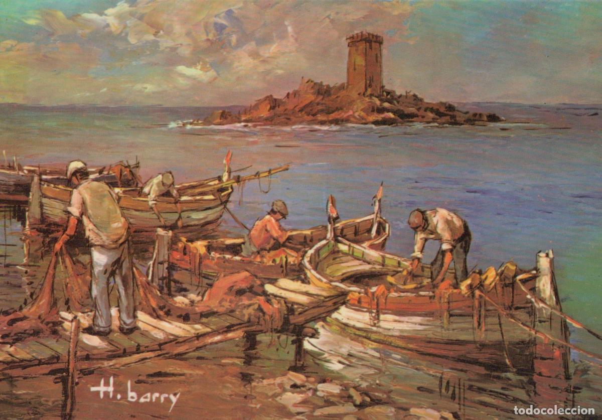 Postales: Topics France le Dramont Cote D Azur P&ecirc;cheurs Bateaux L Ile D Unposted *YAH796