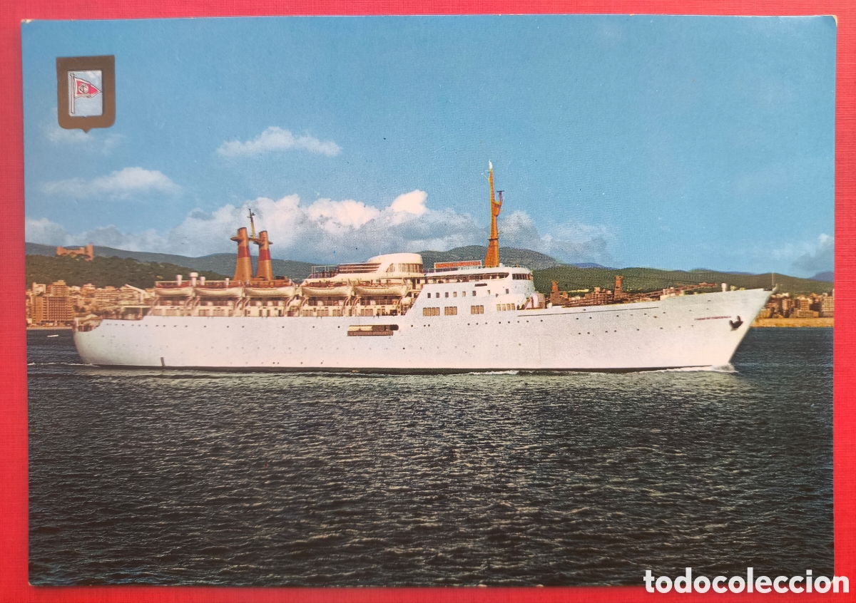 Postales: BUQUE BARCO COMPA&Ntilde;&Iacute;A TRASMEDITERRANEA POSTAL A COLOR C. 1970
